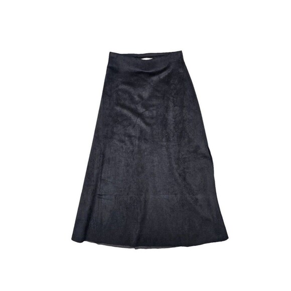 Evereve Level 99 Julia Faux Suede Midi Skirt Size XS Side Slit Modest Office NEW - Picture 5 of 16